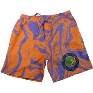 MTV Swim Shorts Mens Size M Orange Purple Tie Dye UPF 50+ Music Television 1230